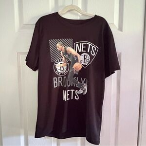 NBA Official Boys Kevin Durant 7 Nets Jersey T-Shirt Black Silver Youth L 14/16